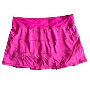 Lululemon Women' s Sz 12 Pace Rival Mid-Rise Athletica Pink Skort With Zipper
